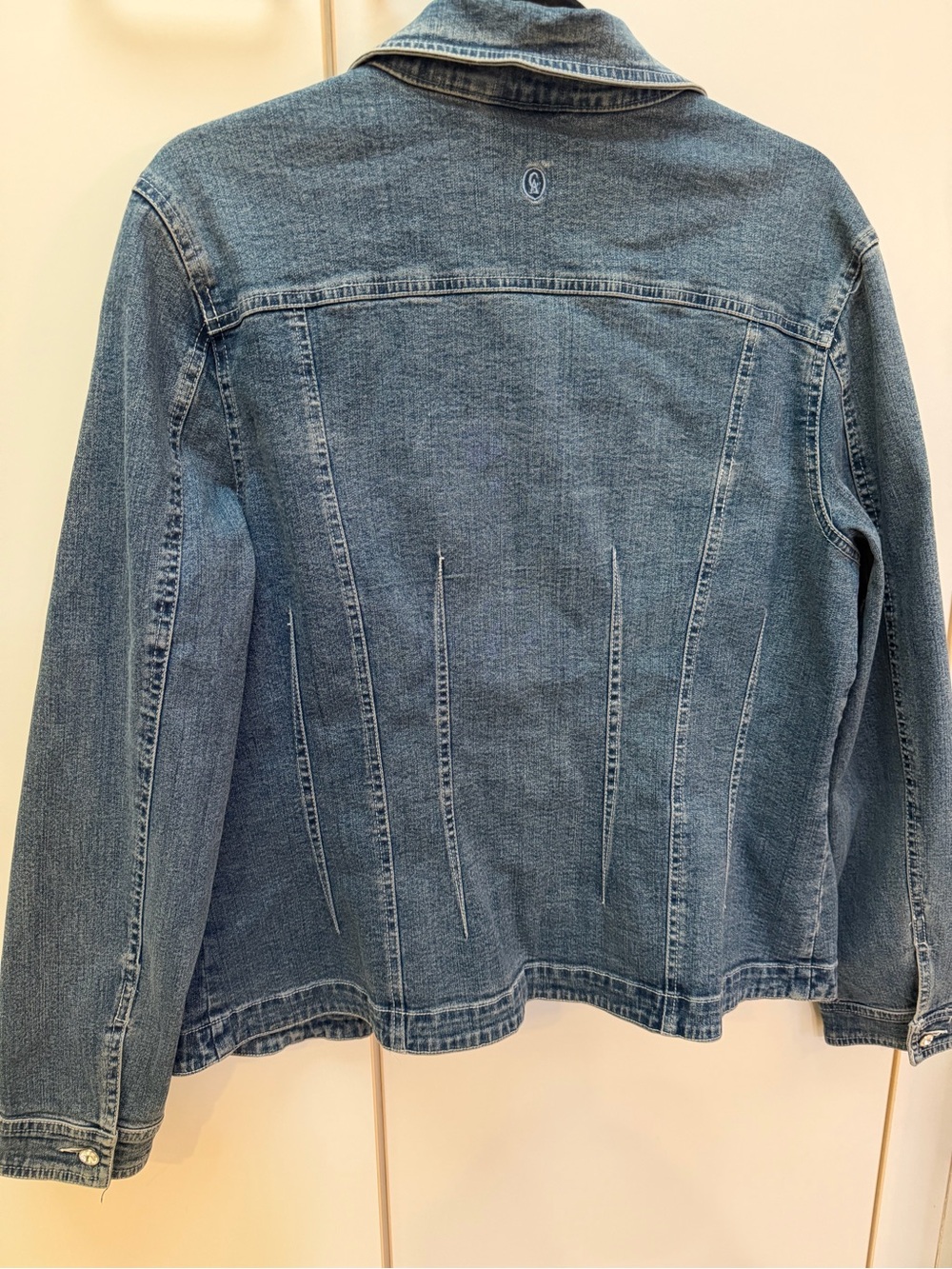 Christine Alexander Embroidered Floral Denim Jacket - Blue with Red Accents - Picture 5 of 5